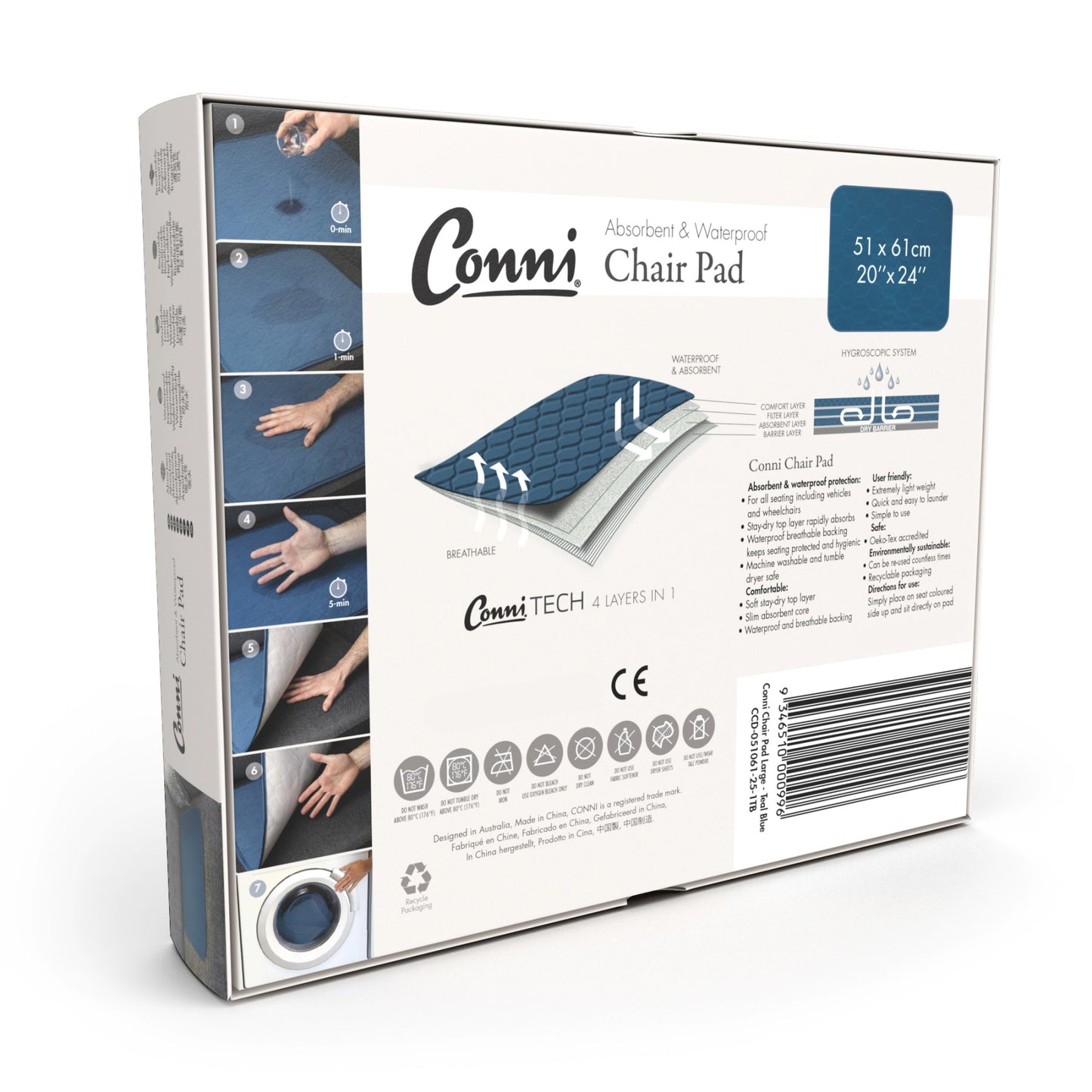 Conni Chair Pad Large - Teal Blue