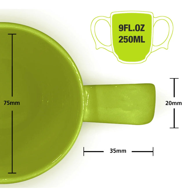 Dignity By Wade Two Handled Mug (250ml) - Green