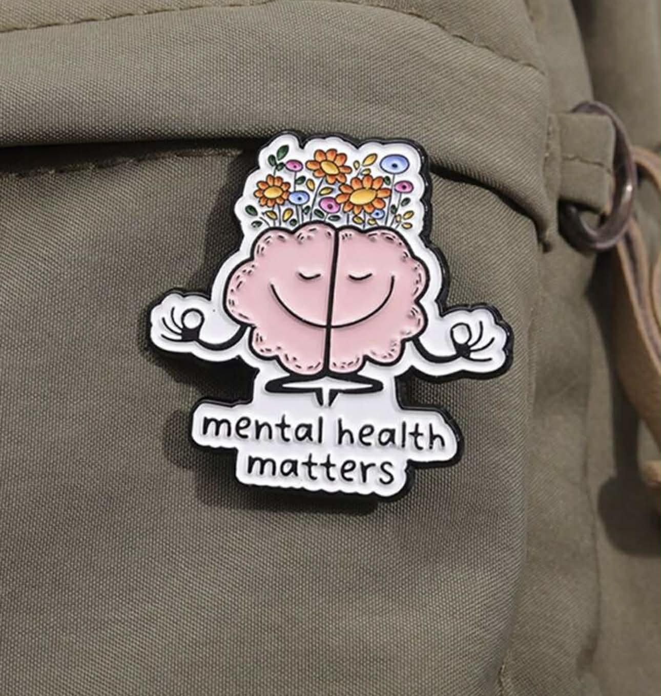 Mental Health Matters – Meditating Brain Enamel Badge