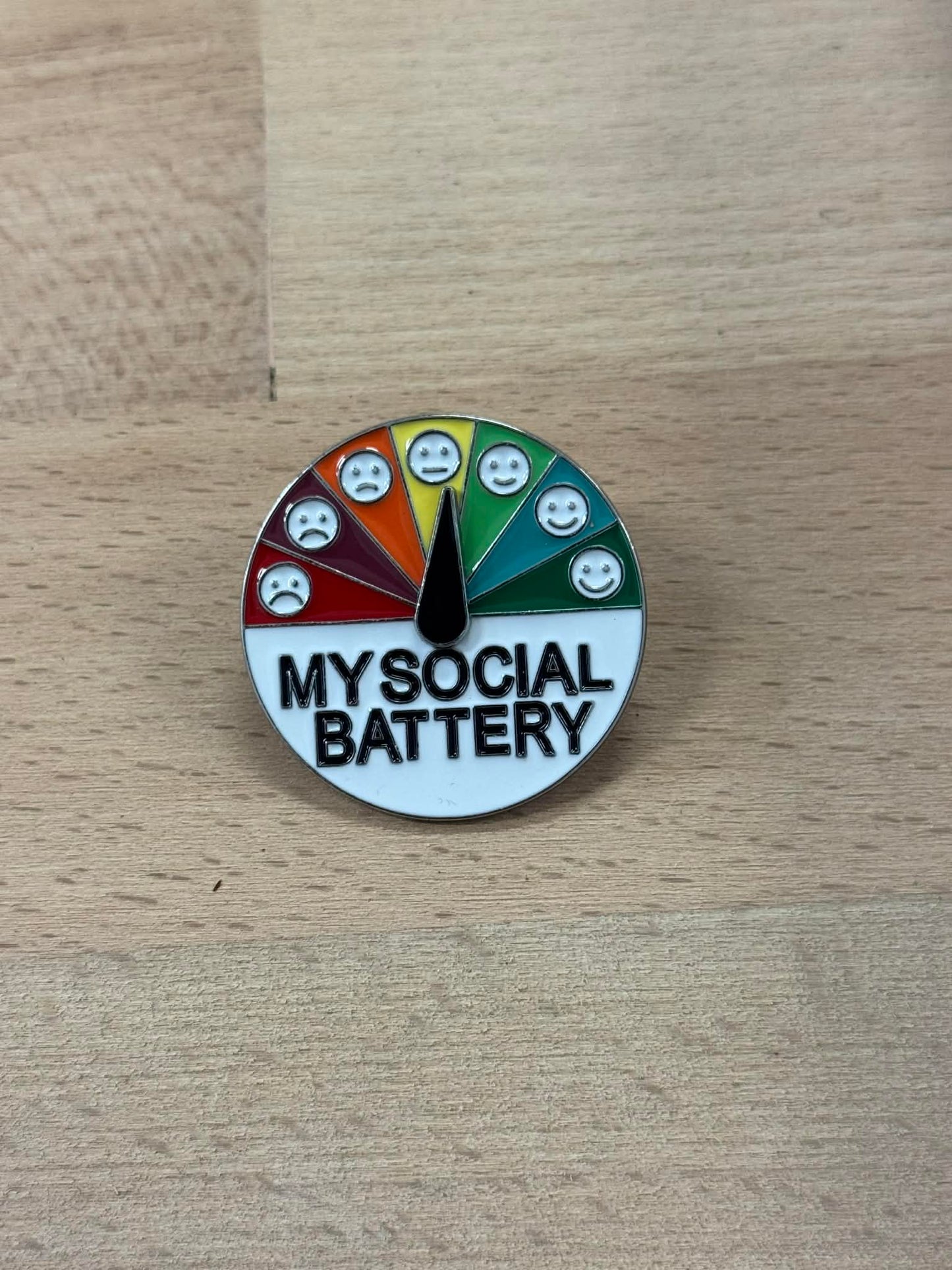 “My Social Battery” Mood Gauge Enamel Badge