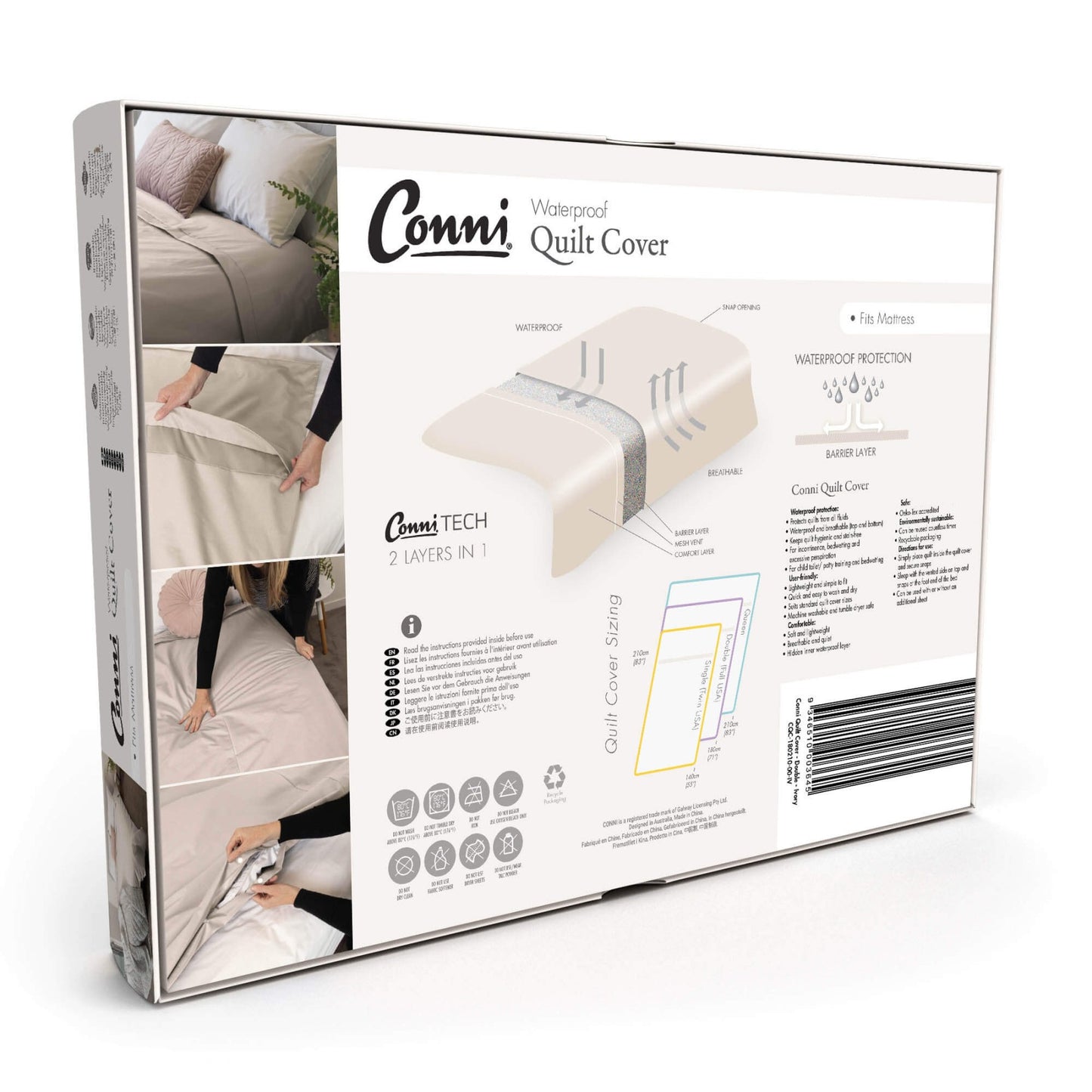 Conni Waterproof Quilt Cover - Ivory