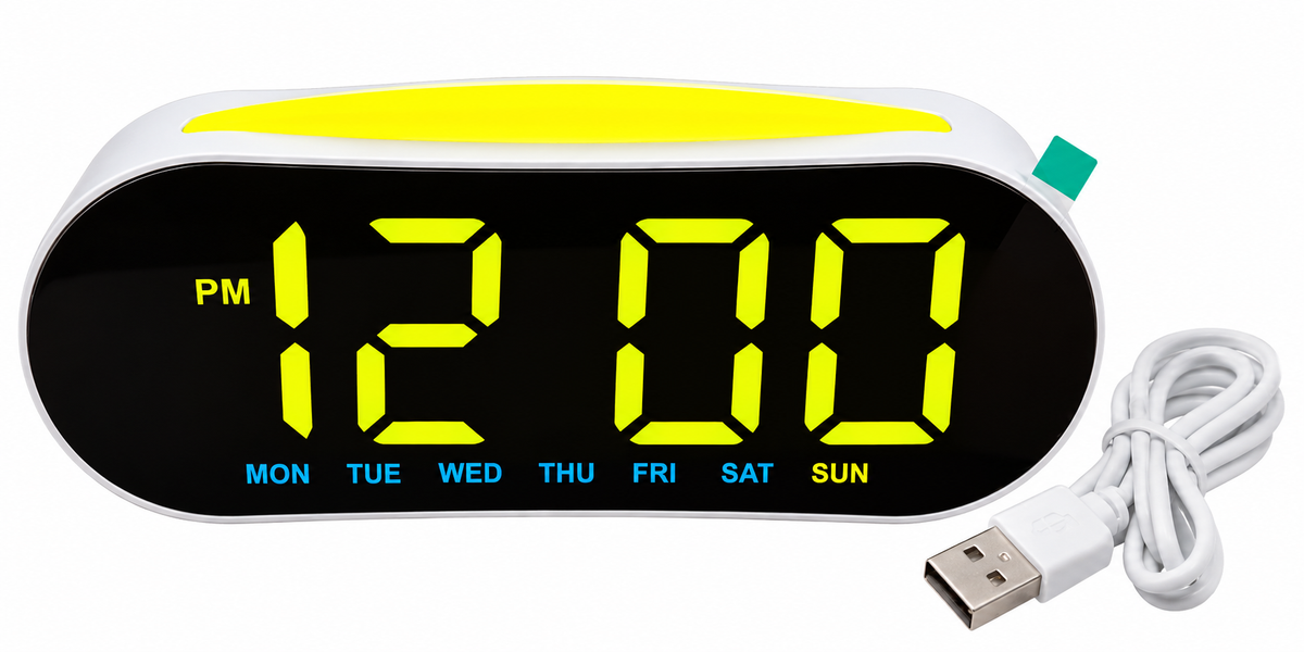 Large Display Digital Alarm Clock with Night Light