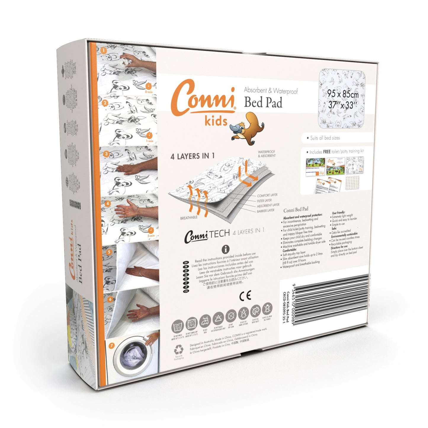 Conni Kids Reusable Bed Pad - Aussie Animals