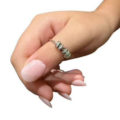 Axia Fidget Ring - 5 Diamante Moving Beads for Anxiety and Sensory Support