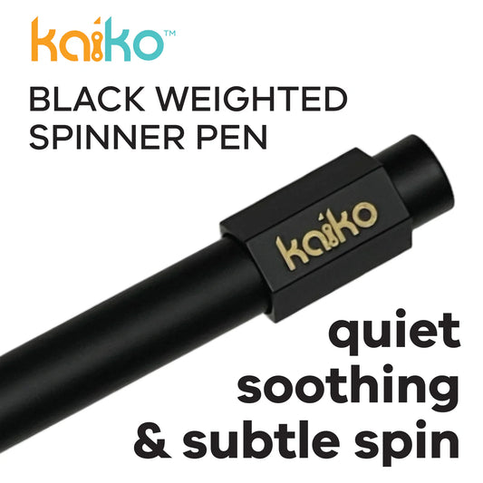Black weighted Spinner Pen with 4 Refills
