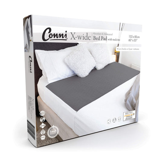 Conni X-wide Bed Pad with Tuck-ins - Charcoal