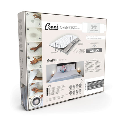 Conni X-wide Bed Pad with Tuck-ins - Charcoal