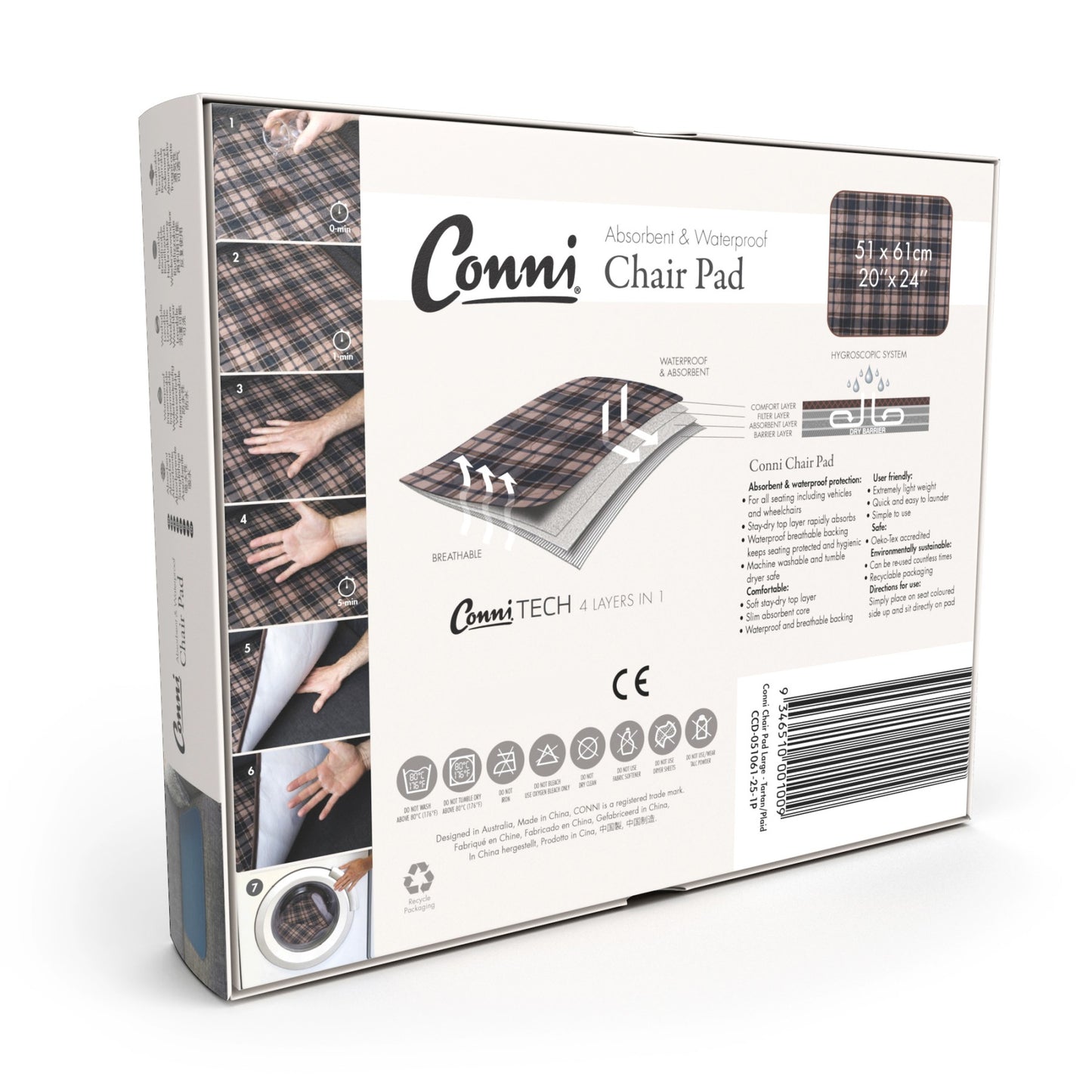Conni Chair Pad Large - Charcoal