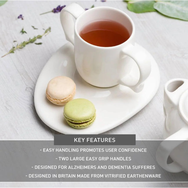 Dignity By Wade Two Handled Mug (250ml) - White