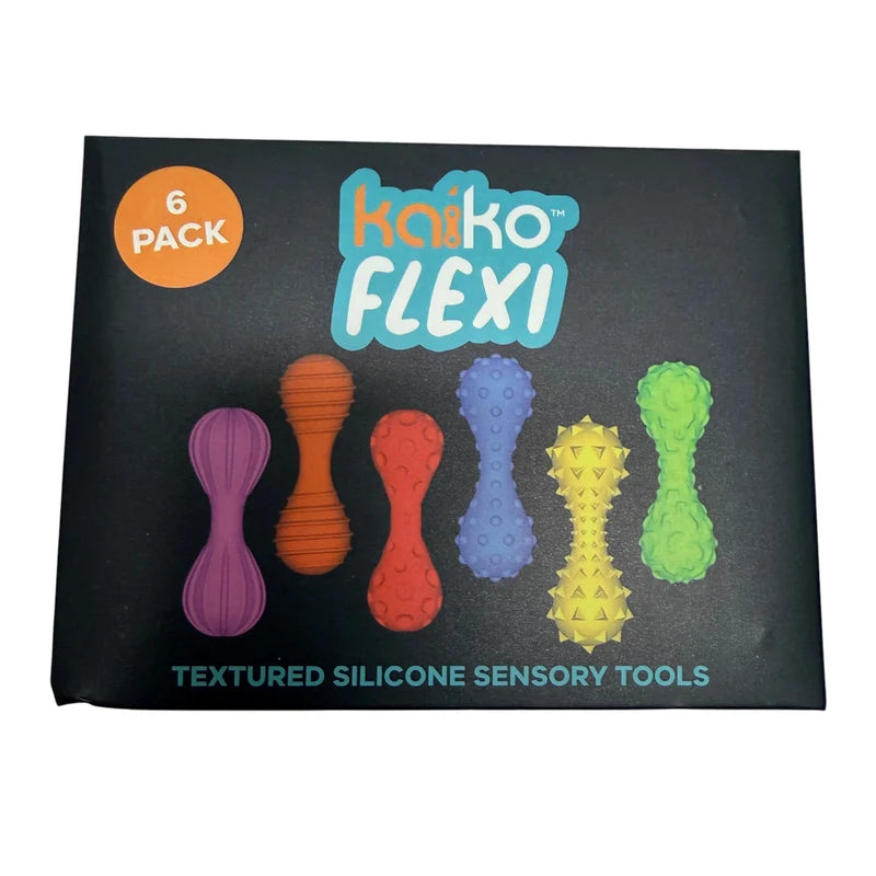 FLEXI Vibrant– Textured Silicone Sensory Tools by Kaiko – 6 Pack