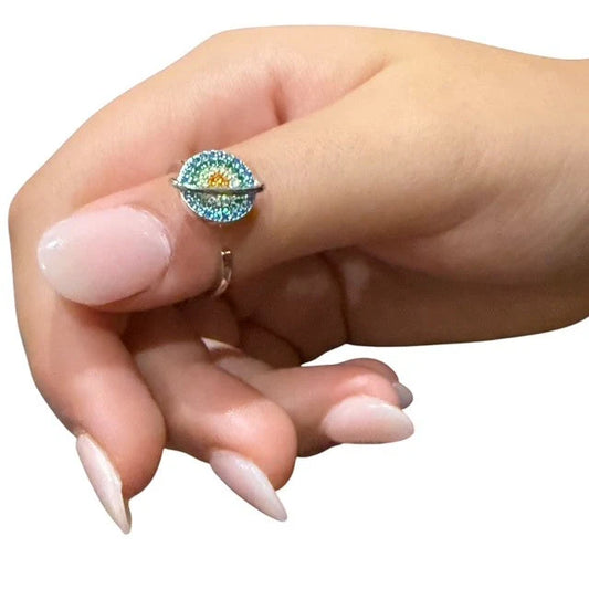 Kaleo Fidget Ring - Diamante Spinning Flower for Anxiety and Sensory Support