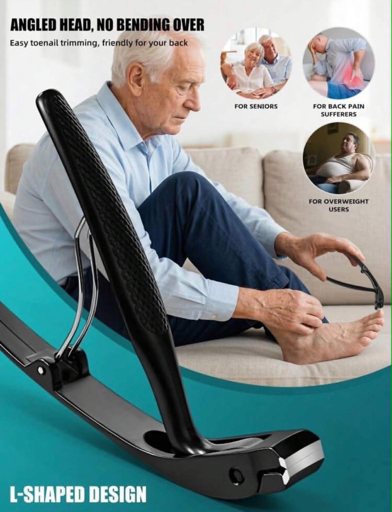 Heavy-Duty Long Handle Toenail Clippers,
