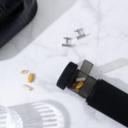 Lucia Gray Stylish Pill Box - Black