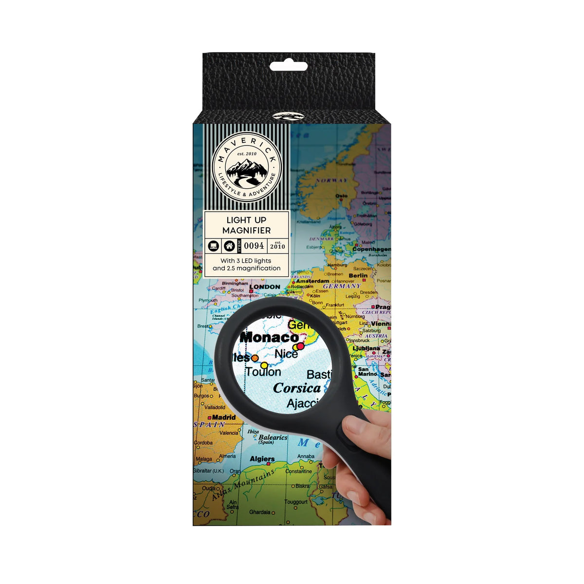 Maverick Light Up LED Magnifier Black & Silver