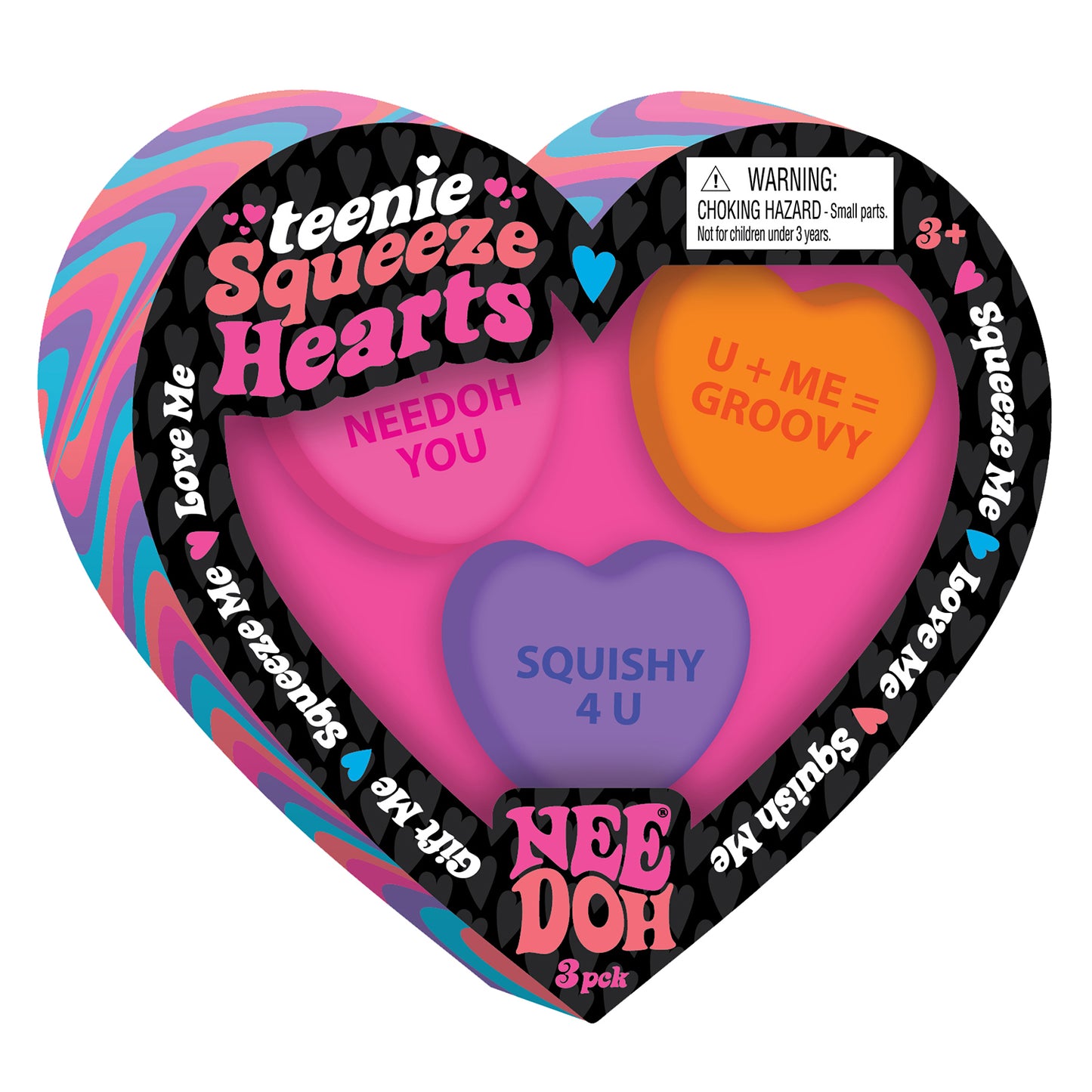 Nee Doh Teenie (3pc) Squeeze Hearts