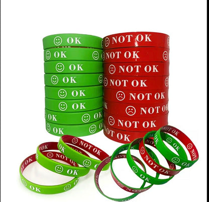 Ok/ Not ok Silicone Communication Wristbands