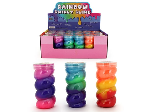RAINBOW SLIME - LARGE SWIRLY BOTTLE - 180G