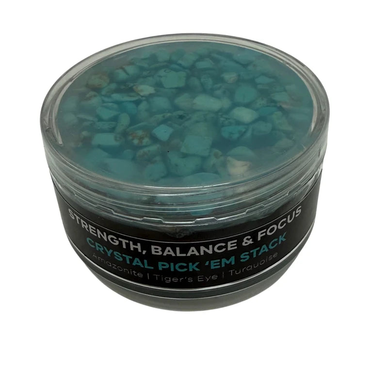 Strength, Balance & Focus Crystal Pick 'Em Stack : 3 Pack - Amazonite, Tiger’s Eye & Turquoise