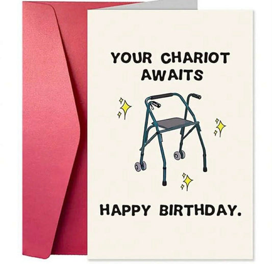 Greeting Card- Your Chariot Awaits-Roller