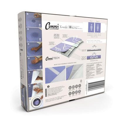 Conni X-wide Bed Pad (white divider) with Tuck-ins - Mauve