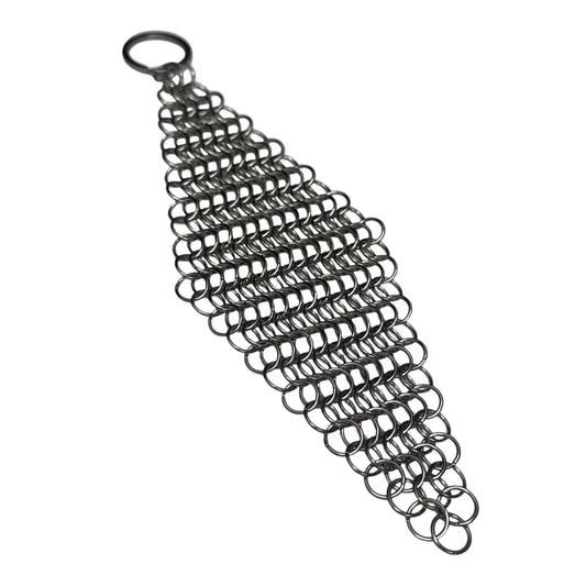Rhomboid Hand Crafted Chain Maille Keyring- Silver