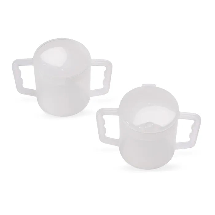 Homecraft Two Handled Mug, 270ml, Pair, with Spout and Splash Lids
