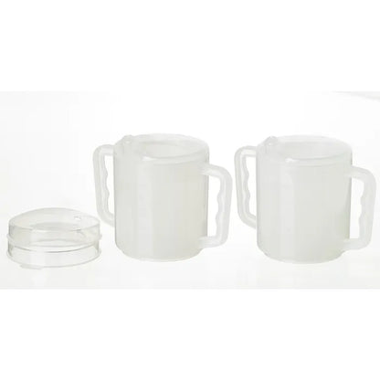 Homecraft Two Handled Mug, 270ml, Pair, with Spout and Splash Lids